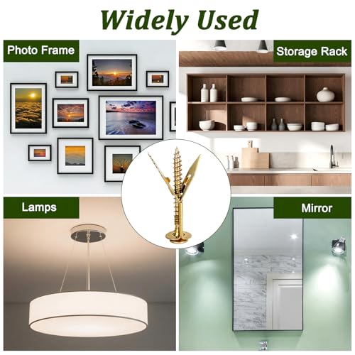 500 Pcs Self Drilling Drywall Anchors with Screws Kit 2 Sizes Sheetrock Anchors & 4 Sizes Zinc Expansion Screws Heavy Duty Drywall Anchor for Shelf, Mirror, Cabinet, No Drilling Required