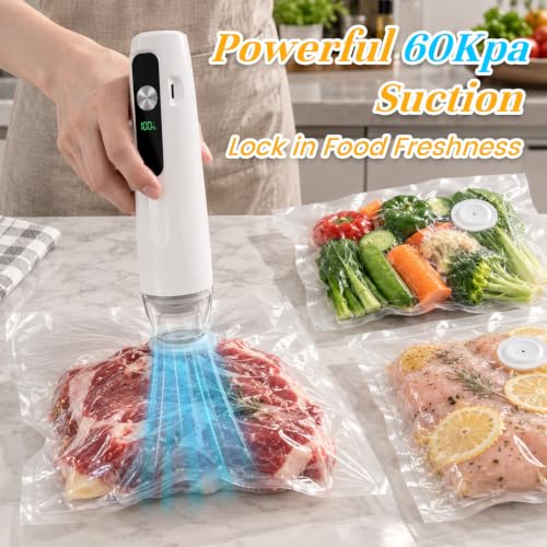 Joyzan Handheld Food Vacuum Sealer Kit, Rechargeable Mini Food Storage