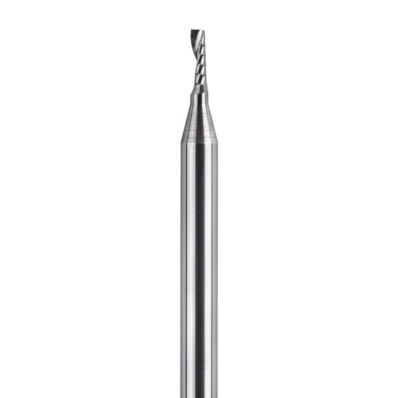 SpeTool 5PCS Carbide Spiral O Flute End Mill with 1/16 Inch Cutting Diameter 1/8 Inch Shank 3/16" Cutting Length,Single Flute CNC Router Bit for Acrylic PVC Wood Cutter 1/16"Dia-3/16" CL-1/8" Shank 5