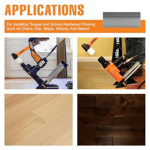 Freeman 16-Gauge Flooring L-Cleats | 2" | Glue Collated | Serrated Shank | Solid Steel | 1000 Count | Indoor | Tongue and Groove Hardwood Floor Installation | FNL-2