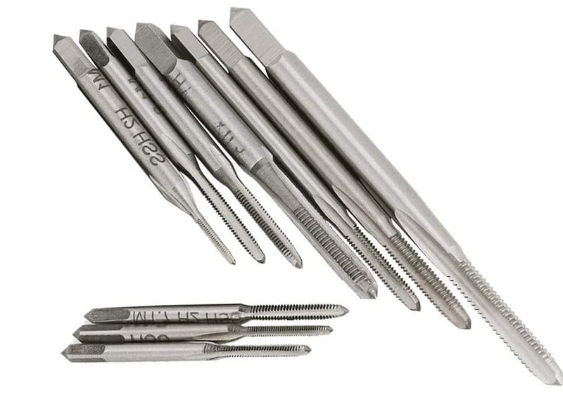 Saipor 10 pieces tap set M1-M3.5 metric HSS tap drill thread cutting tool set with adjustable tap wrench M1-M8