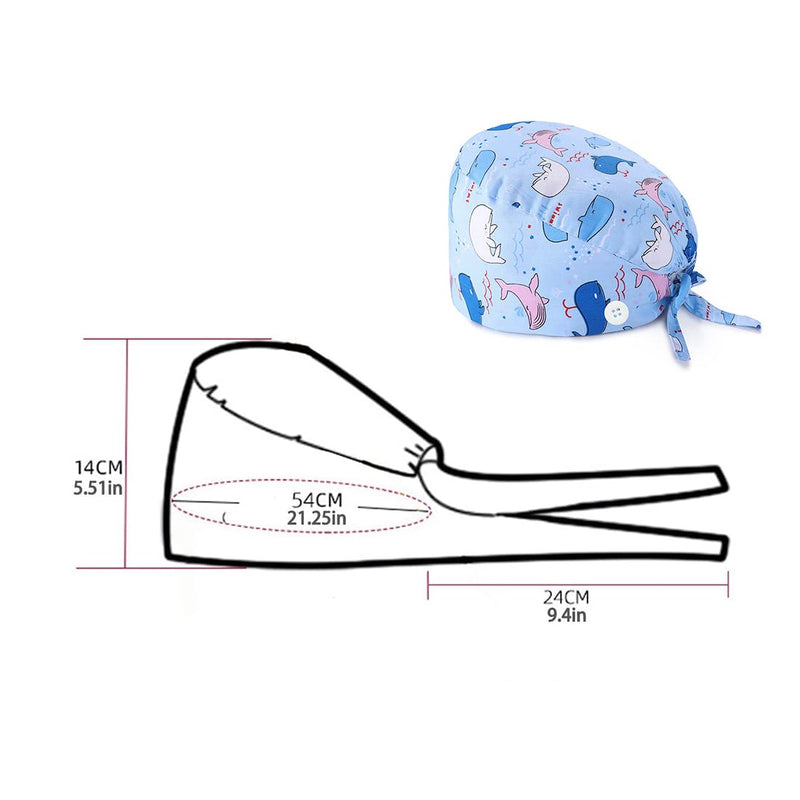 REQAG 1 piece adjustable work cap, cotton dust cap, cute unisex dust cap, nurse cap