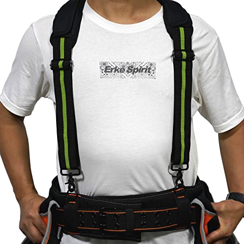 MELOTOUGH Tool Belt Suspenders Tool belt Harness for Heavy Duty Work belt with Movable shoulder Pads, Tape Measure Holder Measuring Tape Holder Drill Impact Tool Holster for Tape Measure, Drills
