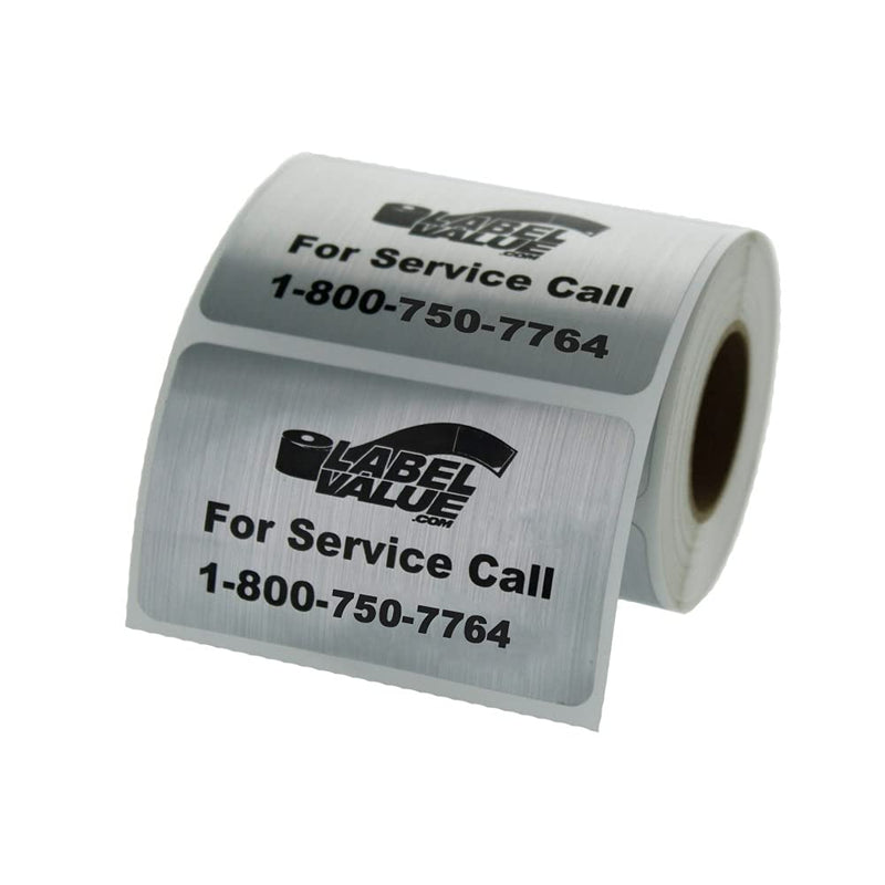 LabelValue Brand - 2.5” x 1.5” Weatherproof Custom Print Service Labels - 250 Labels/Roll | Customize with Business Logo and Service Information - Perfect for Outdoors & Harsh Environments