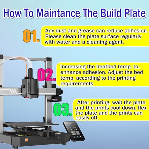 Kobra 3 PEI Printing Plate 256 x 268 mm, Double Sided Textured PEI Spring Steel Print Bed, Flexible PEI Build Plate for Anycubic Kobra 3, Kobra 3 Combo 3D Printer Platform