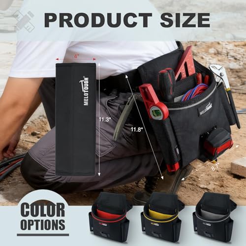 MELOTOUGH Tool Belt Suspenders Construction Bag Suspenders, Tool Belt Pouches with Detachable Hammer Holster