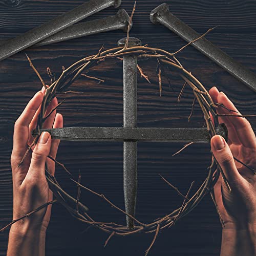 Sosation 12 Pcs Jesus Crucifixion Nails Christ Wrought Iron Nails, 6 Inch