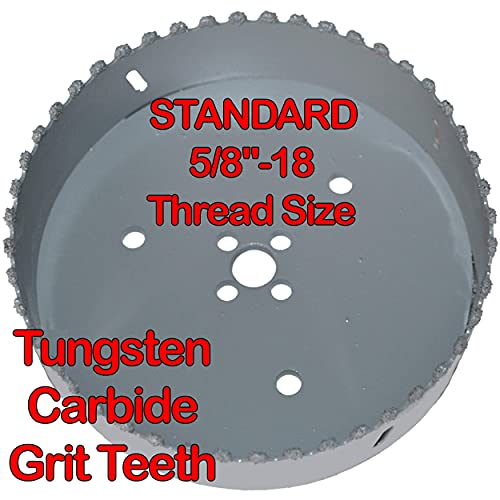 6 in Carbide Hole Saw for Recessed Lights Brick and Masonry Cuts Through Hardie Board Cement Plank Siding Cut Holes for Exhaust Fans Plumbing Vents and Ducting Need Arbor with Pins 152mm (6 in) Brick HoleSaw No Adaptor