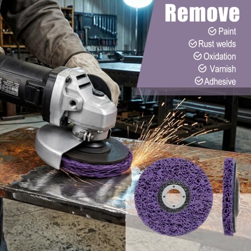 10 Pack Strip Discs Rust Remover Wheel for Angle Grinder, 4” x 5/8” Paint Strip Wheel, Quick Abrasive Discs for Removing Rust, Oxidation, Paint & Coating from Metal and Wood