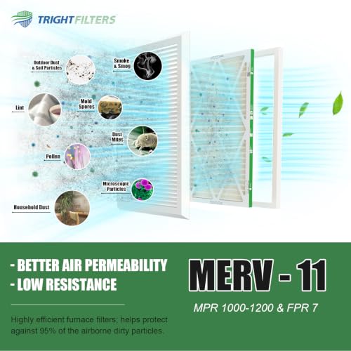 TRIGHTFILTERS 20x30x1 Air Filter MERV 11 HVAC Furnace Filter Pleated 2 Pack