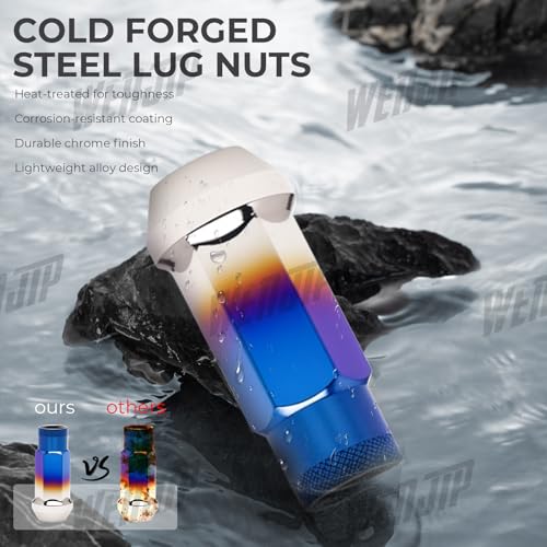 24pcs 12x1.5 Lug Nuts Extended Tuner Cold Forged Steel Wheel Nuts Open End Burnt Blue 24