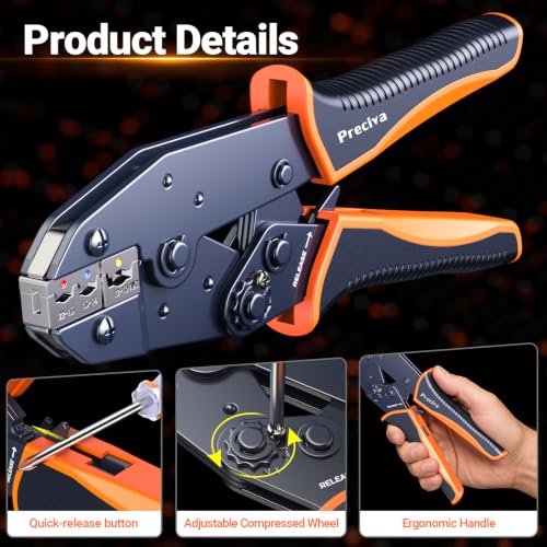 Preciva 6PCS Crimping Tool Set with 230PCS Connecting Accessories 230-Piece Terminal Kit