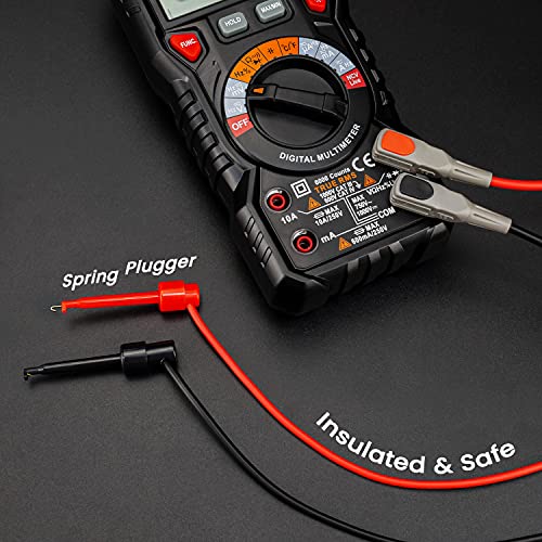 KAIWEETS KC604 Digital Clamp Meter Multimeter and KET12 Soft Silicone Electrician Test Leads Kit