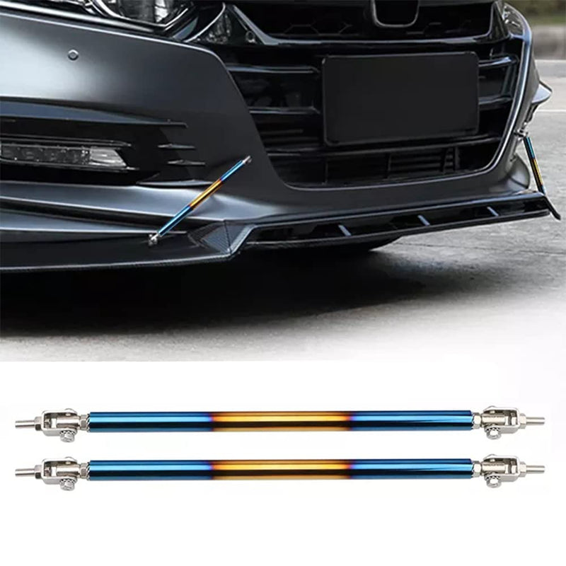 2pcs Car Adjustable Burnt Blue 7.87"-13" Front Lip Strut Rod Bumper Splitter Universal Tie Support Bars