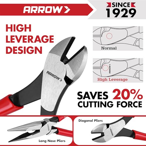 ARROW 5PCS Pliers Set, Portable Rolling Bag With Handle 5