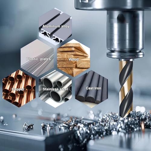 BeHappy 29Pcs Cobalt Drill Bit Set, 135 Degree Tip High Speed Steel with Black and Gold Finish, Stainless Steel, Plastic and Wood with Metal Indexed Storage Case 1/16"-1/2" 4341-29pcs