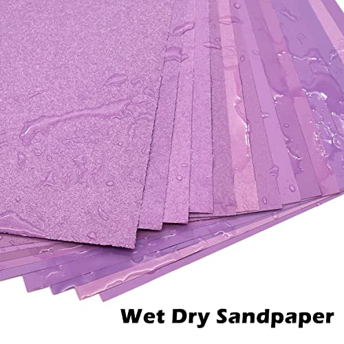 24 Pcs Wet Dry Sandpaper 60/80/120/150/180/240/320/400 Grit Sanding Sheets Assorted kit 9x11'' Alumina Abrasive Sand Paper for Furniture polishing,Metal Sanding etc.N-021-60~400