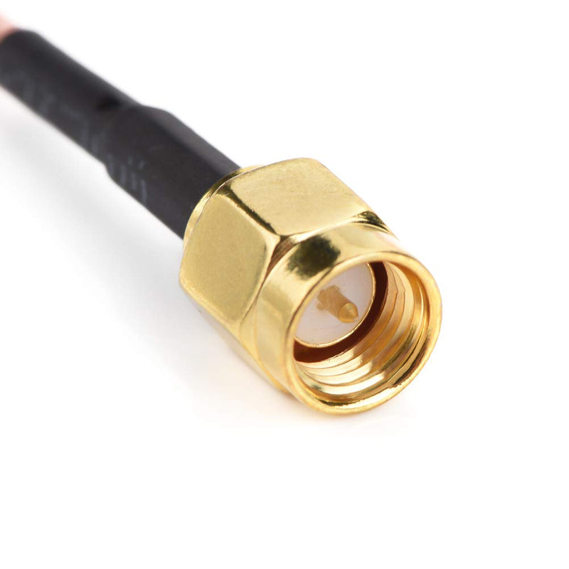 Elprico High Frequency Interconnect Cable, 52cm Red Black Measurement Cable, Includes SMA RG316 High Temperature Cable 18AWG Silicone Wire and Alligator Clip