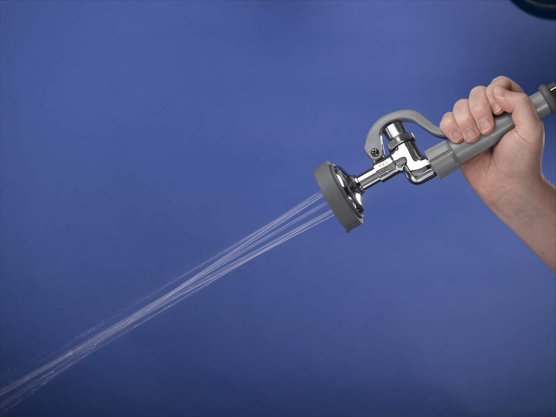T&S Brass B-0107 Spray Valve for use in commercial kitchens. Pre-rinse sprayer meets new Department of Energy requirements with 1.15 GPM flow rate