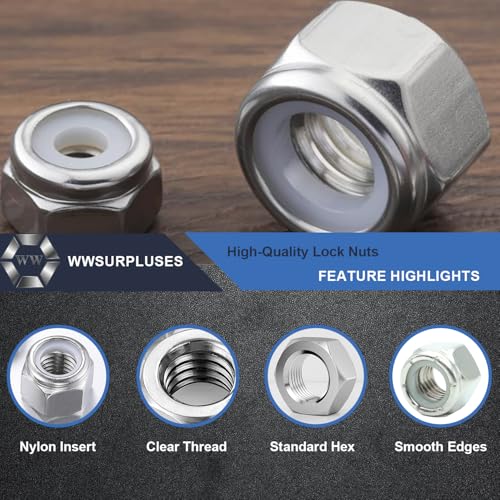 400 Pcs SAE & Metric Lock Nuts Kit, M3-M12 & #6-1/2 Hardware Nuts SAE & Metric 400 Kit (#6 To 1/2, M3 to M12)