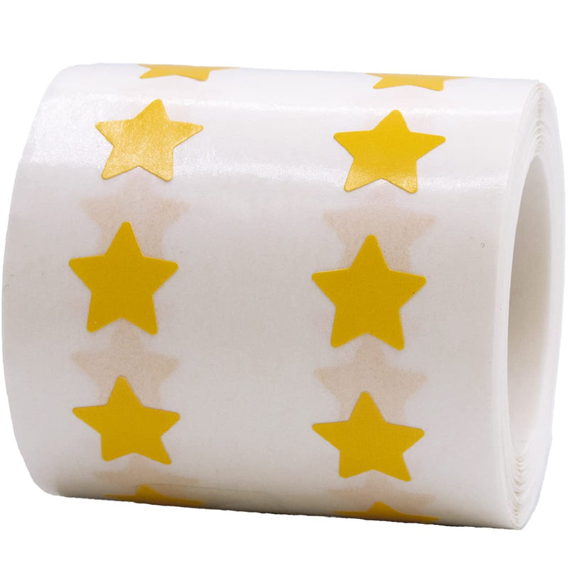 Yellow Star Shape Stickers 0.50 Inch 1,000 Adhesive Labels 1/2" Star