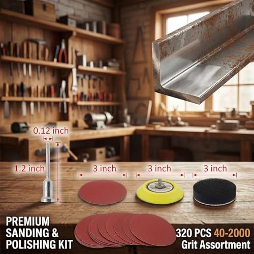 320PCS 40-2000 Grit Assortment 3 Inch Sanding Discs Attachment 3 inch - 40-2000 grit