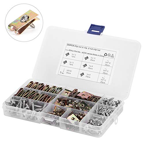 A2731 U Clip Screw Kit, 200Pcs M3-M5 Trim Fastener