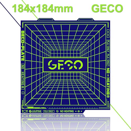 2025 Upgraded Supertack 3D Cool Bed GECO Plate PLA Plate (No Heating) Compatible with Bambu-Lab A1mini Build Plate 3D Printer 184 x 184 mm Magnetic Spring Steel 0°C HeatingBed