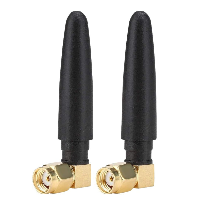 AW050 (2-Pack) Mini Dual Band WiFi Antenna, 2.4GHz 5GHz 5.8GHz MIMO RP-SMA Male Right Angle connectors for WiFi FPV USB Adapter Computer PCIe Card, Wireless Back Up Camera WiFi Router
