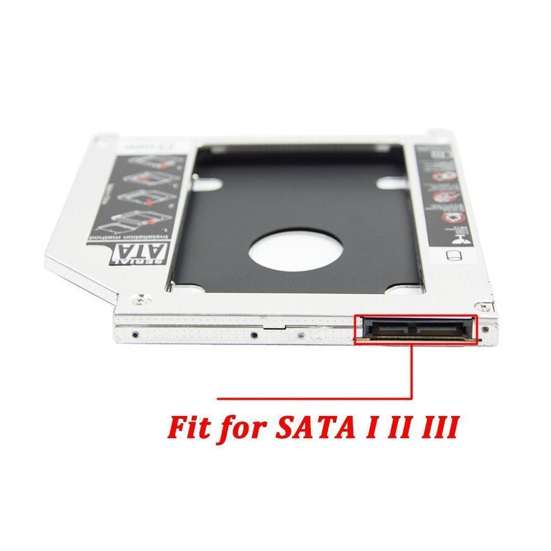 SDD Hard Drive Caddy Case,Universal 9.5mm SATA to SATA 2nd SSD HDD Hard Drive Caddy Adapter Tray Case for DELL HP Lenovo ThinkPad ACER Gateway ASUS Sony Samsung MSI Laptop