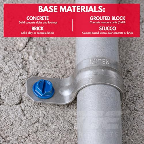 1/4" x 2-3/4" Hex Head Blue Concrete Screws with Drill Bit (Box of 100) 1/4" x 2-3/4"