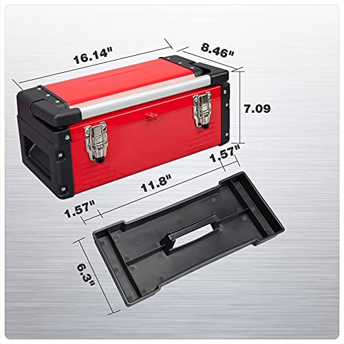 Jack Boss 16" Inch Metal Tool Box and 15.5" Inch Steel Tool Box