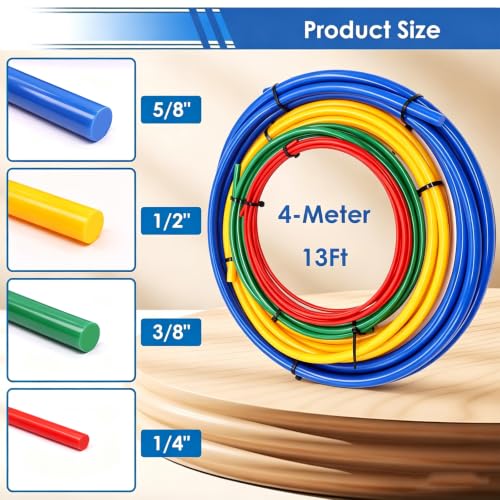 smseace 4Pack Conditioning Copper Tubing Pipe Extension 4M/13Feet 1/4" 3/8" 1/2" 5/8" Conditioning Copper Tubing Bender Kit for Air Conditioner PE Plastic Pipe Bender