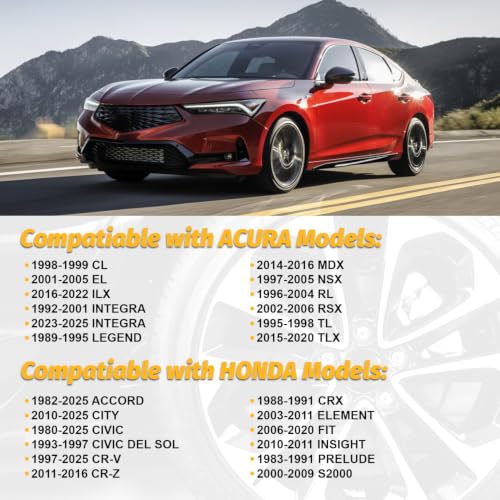 20 12x1.5 Ball Seat Radius Lug Nuts Fits Honda Acura Factory Alloy Wheels 0.96 In (24.5mm) Radius Ball Seat