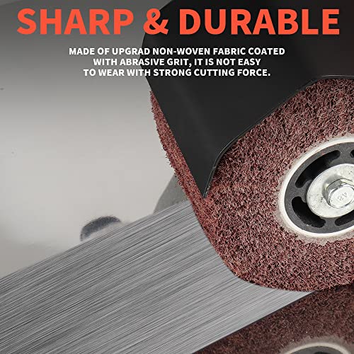 120x100x19mm Non-Woven Abrasive Wire Drawing Polishing Burnishing Wheel Flap Brush for Surface Treatment Stainless Steel, Aluminum, Copper, and More - 80 Grit