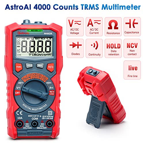 AstroAI Multimeter TRMS 4000 Counts Auto-Ranging + 4000 Counts Auto-ranging Digital Clamp Meter