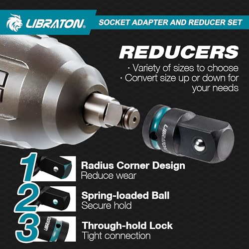 LIBRATON 20PCS Socket Adapter and Reducer Set, Impact Socket Adapters