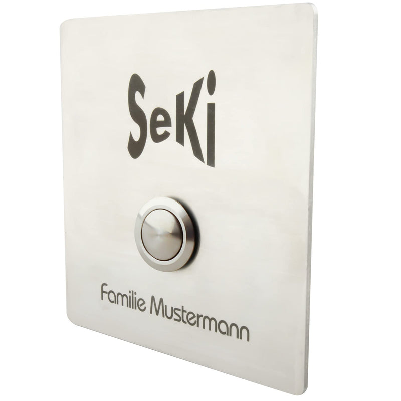 SeKi stainless steel push button Ø16mm momentary curved head shape screw connection; Bell button standard - screw 16mm - curved