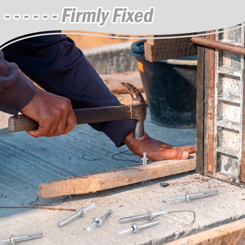 Shimeyao 150 Pcs 1/4" x 1-1/2" Hammer Anchors Galvanized Concrete Masonry 1/4" x 1-1/2"