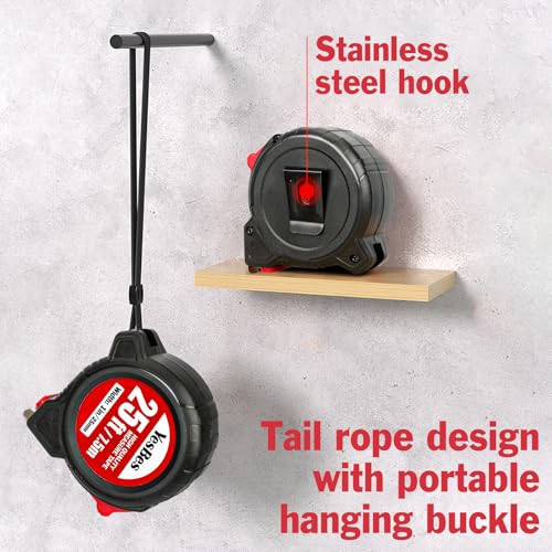 Tape Measure 25 ft, 5 Pack Bulk Easy Read Measurement Tape, Self-Locking Measuring Tape Retractable 1-Inch Wide x 25 ft