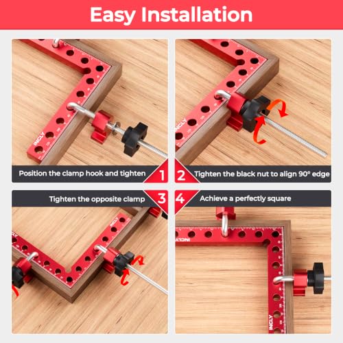 INCLY 8 Pack Corner Clamps for Woodworking, 90° Aluminum Right Angle Set