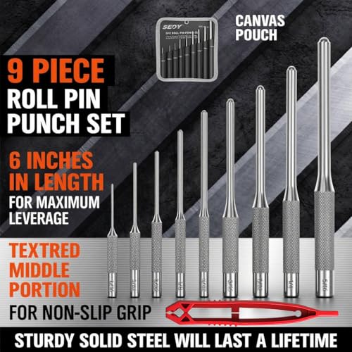 25-Piece Punch Set and Hammer & 9-Piece Roll Pin Punch Set