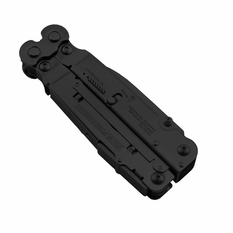 SOG Multi-Tool Pliers PowerAssist Pocket Knife with 16 Lightweight Specialty Tools and EDC Sheath (B66N-CP), Black