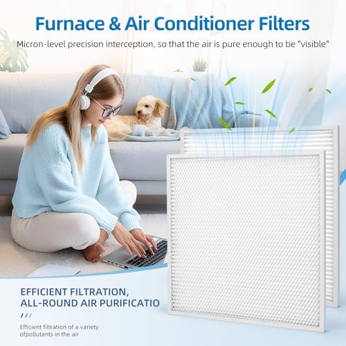 2 Pack 16x16x1 Reusable Electrostatic Washable MERV13 Aluminum HVAC Furnace Replacement Air Filter,Dust Defense Pleated Permanent, Actual Size:15.5 x 15.5 x 0.8 Inches 2