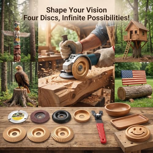 16 PCS Angle Grinder Polishing Pad Sanding Disc, Wood Carving Disc Set