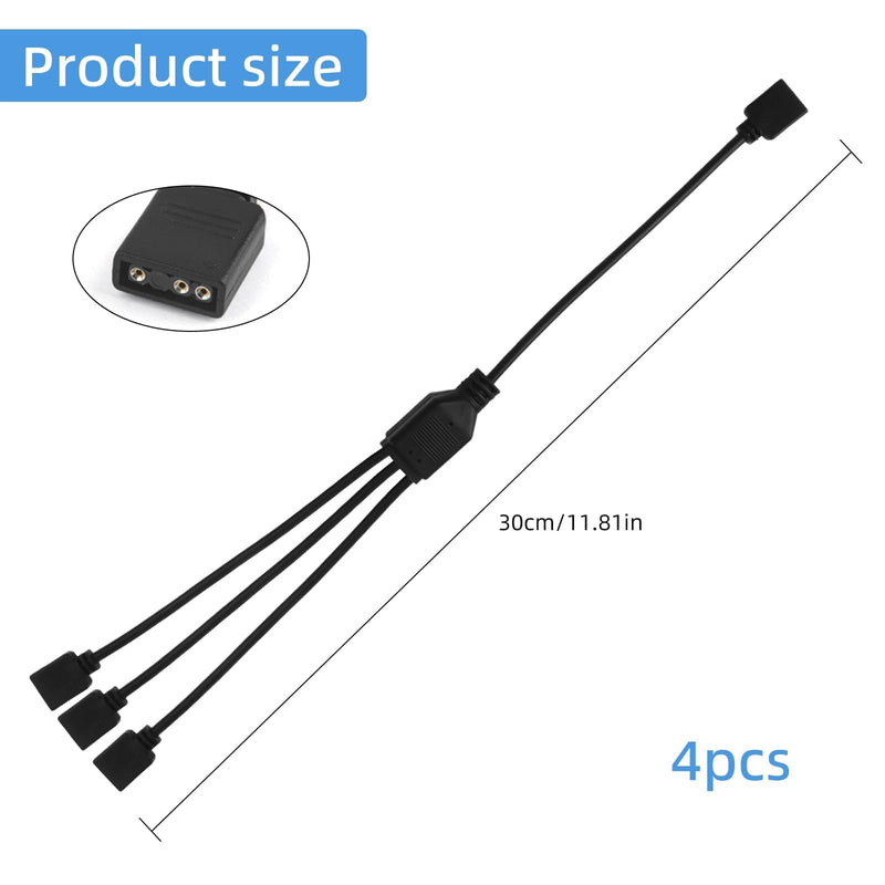 10 Pcs Fan Splitter 3 Pin, 5v-3pin Addressable RGB Splitter Extension, 1-to-3 Argb Splitter Extension, Fan Header Splitter Case Fan Splitter for Computer Chassis, CPU Cooler and 5v Argb Fan