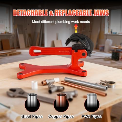Portable Pipe Vise, Aluminum Pipe Clamp Wrench, 1/8 to 1.5 Inch