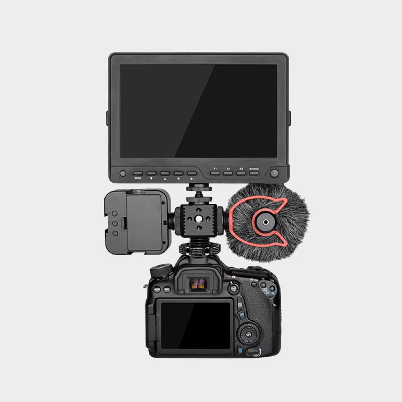 Triple Cold Shoe Mount Bracket, Camera Hot Shoe Mount Adapter with 1/4" Screw Holes for Flash Light Monitor Video Mic Compatible with Canon Nikon Camera Camcorder