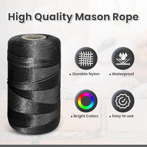 NEWSEED 5 Rolls Mason Line 1300FT Per Roll #18 Nylon String Line Black