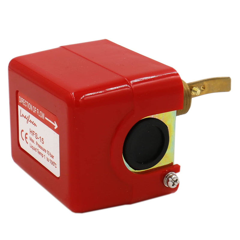 Hsthe Sea 1/2 Inch Water Flow Switch, HFS-15 Adjustable Thread Double Stroke SPDT 220VAC 15A Water Flow Control 1.0Mpa